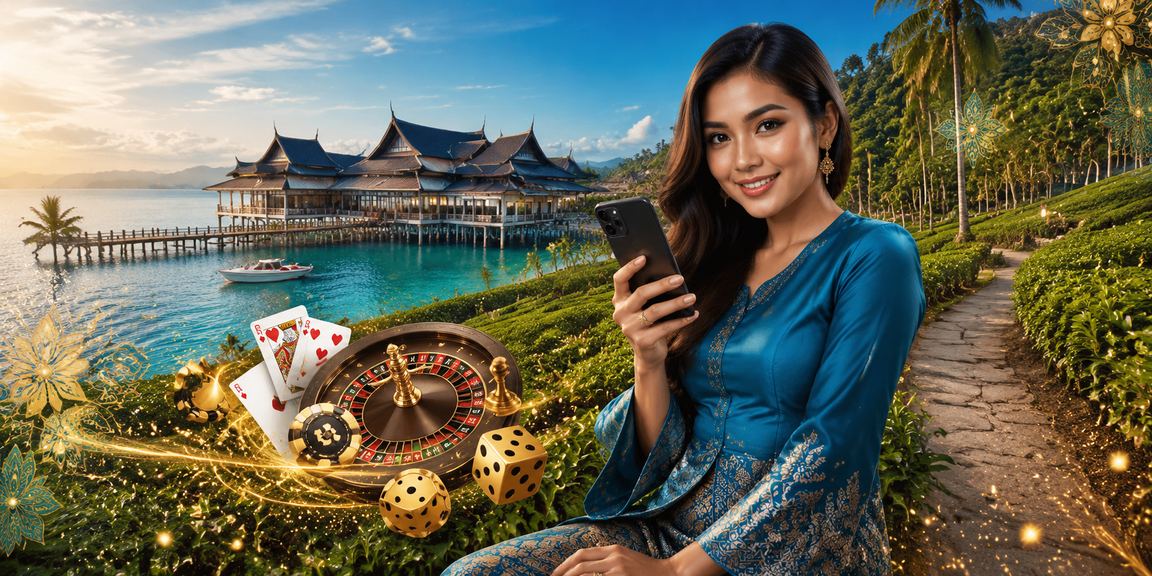 Pengguna Malaysia menggunakan aplikasi Casino ep8 dengan pakaian tradisional di Terengganu